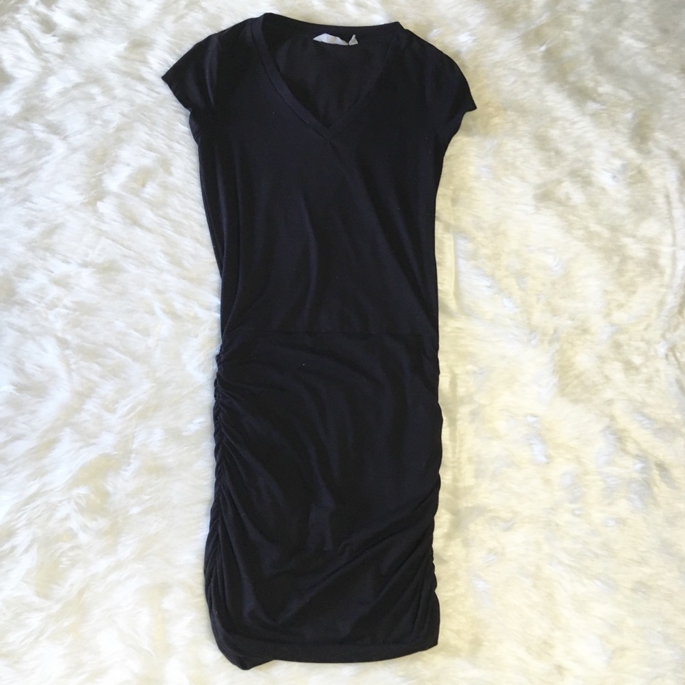 Athleta Black V-Neck T-Shirt Dress XS